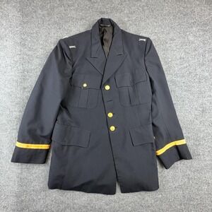 Vintage Patriot Blazer Coat Mens 40 Navy Blue Uniform Gold Buttons Made USA